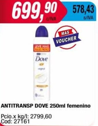 Maxiconsumo ANTITRANSP DOVE 250ml femenino oferta