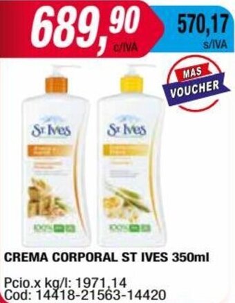 Maxiconsumo CREMA CORPORAL ST IVES 350ml oferta