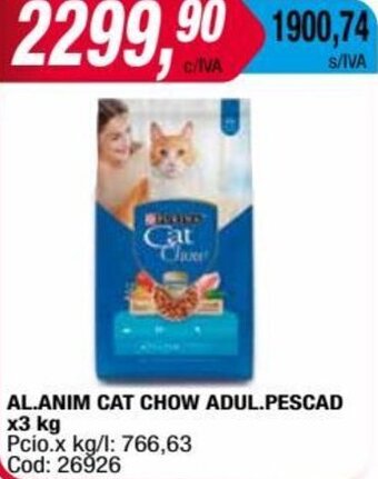 Maxiconsumo AL.ANIM CAT CHOW ADUL.PESCAD x3 kg oferta
