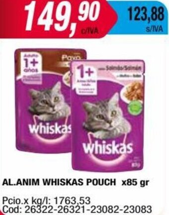 Maxiconsumo AL.ANIM WHISKAS POUCH x85 gr oferta