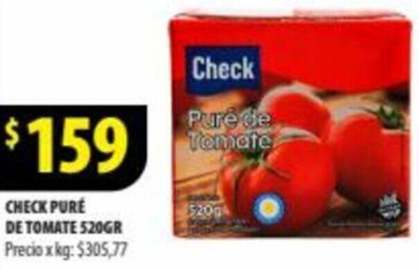 Punto Mayorista CHECK PURE DE TOMATE 520GR oferta