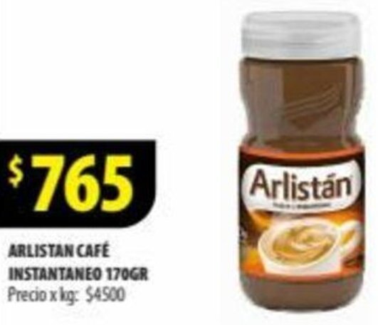 Punto Mayorista ARLISTAN CAFÉ INSTANTANEO 170GR oferta