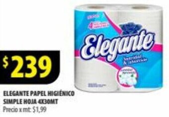 Punto Mayorista ELEGANTE PAPEL HIGIÉNICO SIMPLE HOJA 4X30MT oferta