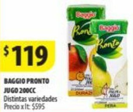 Punto Mayorista BAGGIO PRONTO JUGO 200CC oferta