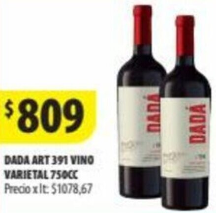 Punto Mayorista DADA ART 391 VINO VARIETAL 750CC oferta