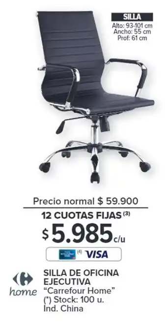 Carrefour SILLA DE OFICINA EJECUTIVA "Carrefour Home" oferta