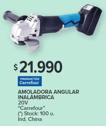 Carrefour AMOLADORA ANGULAR INALÁMBRICA 20V oferta