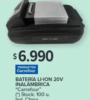 Carrefour BATERÍA LI-ION 20V INALÁMBRICA "Carrefour" oferta