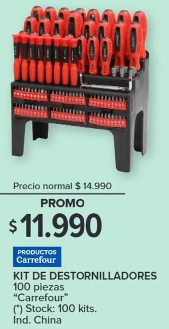 Carrefour KIT DE DESTORNILLADORES 100 piezas oferta