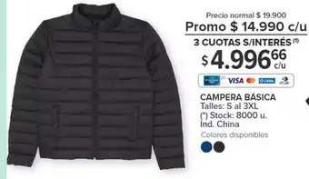 Carrefour CAMPERA BÁSICA Talles: S al 3XL oferta