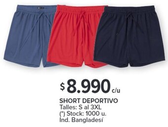 Carrefour SHORT DEPORTIVO Talles: S al 3XL oferta