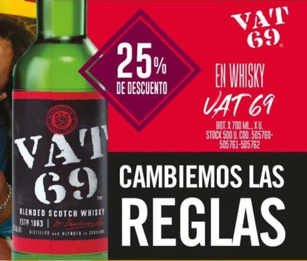 Coto EN WHISKY VAT 69 BOT X 700ML oferta