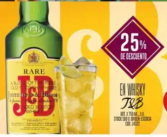 Coto EN WHISKY J&B BOT.X 750 ML. oferta