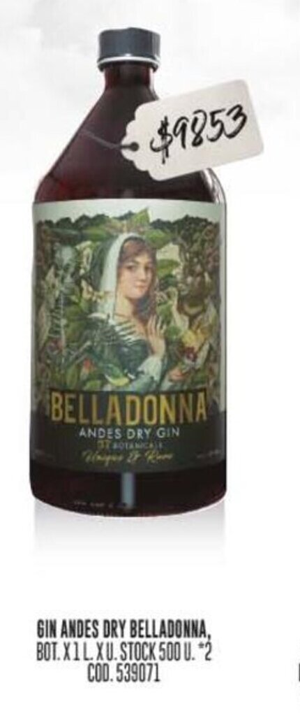 Coto GIN ANDES DRY BELLADONNA, BOT. X1 L. oferta