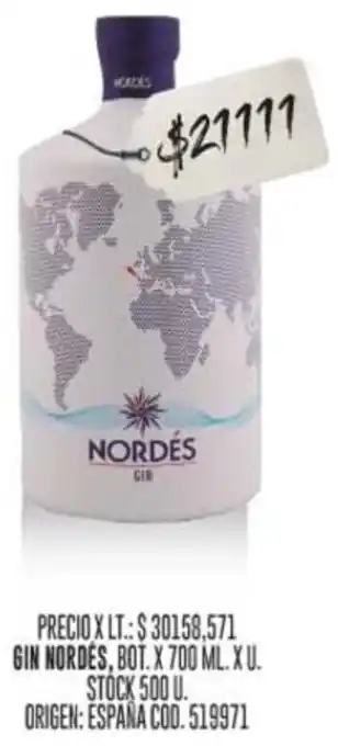 Coto GIN NORDES, BOT. X 700 ML. oferta