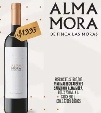 Coto VINO MALBEC/CABERNET SAUVIGNON ALMA MORA, BOT. X 750 ML oferta