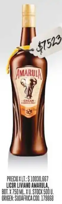 Coto LICOR LIVIANO AMARULA, BOT.X 750 ML oferta