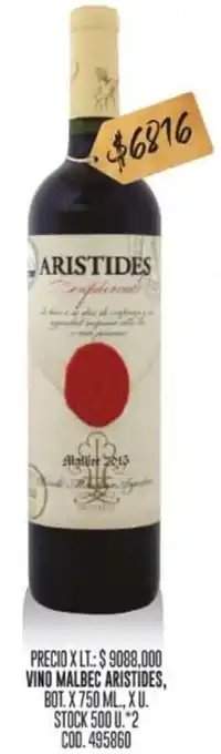 Coto VINO MALBEC ARISTIDES, BOT. X 750 ML oferta