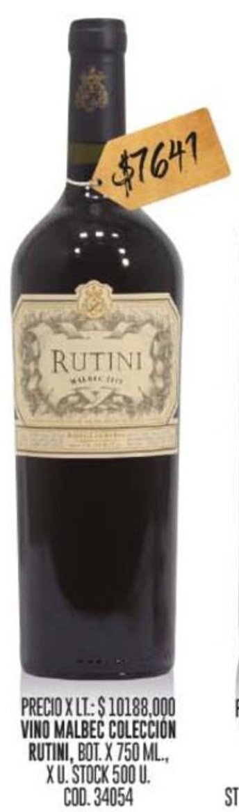Coto VINO MALBEC COLECCIÓN RUTINI, BOT. X 750 ML. oferta