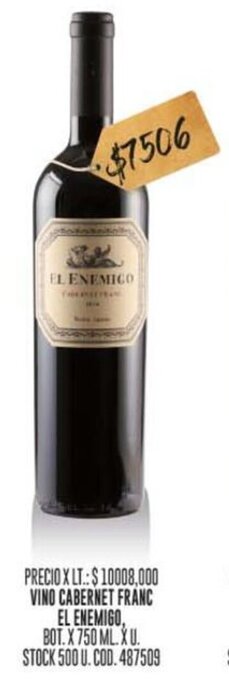 Coto VINO CABERNET FRANC EL ENEMIGO, BOT. X 750 ML. oferta