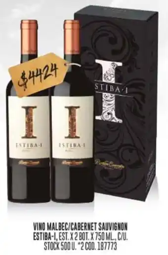 Coto VINO MALBEC/CABERNET SAUVIGNON ESTIBA-I, EST. X 2 BOT. X 750 ML. oferta