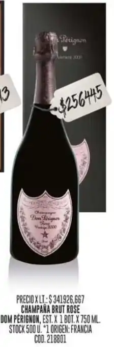Coto CHAMPAÑA BRUT ROSE DOM PÉRIGNON, EST. X 1 BOT. X 750 ML. oferta