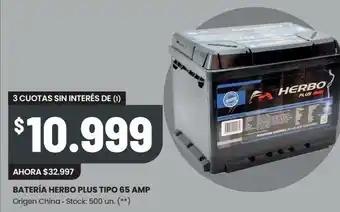 Changomas Batería herbo plus tipo 65 amp oferta
