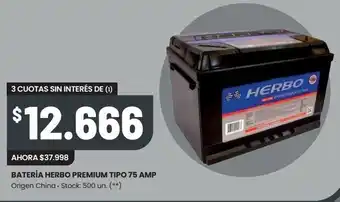 Changomas Batería herbo premium tipo 75 amp oferta