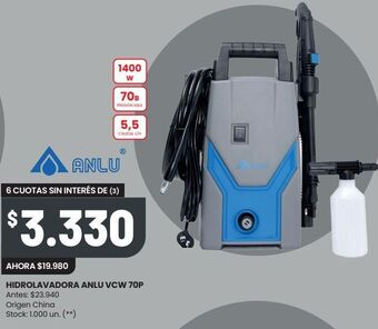 Changomas Hidrolavadora anlu vcw 70p oferta