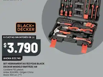 Changomas Set herramientas 152 pzas black decker modelo bmt152c ar oferta