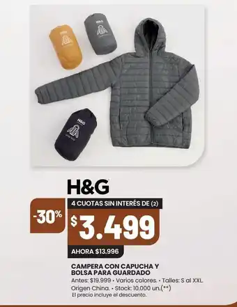 Changomas Campera con capucha y bolsa para guardado varios colores. • talles: s al xxl. oferta