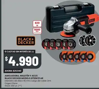 Changomas Amoladora, maletín y acce black decker modelo g720k12 ar oferta