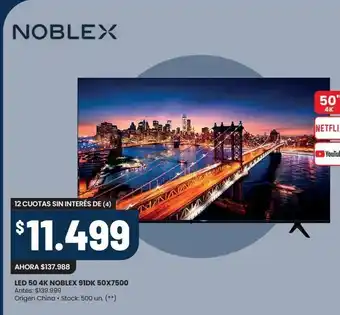 Changomas Smart tv led 50 4k noblex 91dk 50x7500 oferta