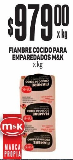 Makro FIAMBRE COCIDO PARA EMPAREDADOS M&K x kg oferta
