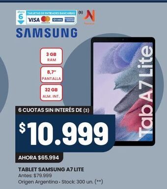 Changomas Tablet samsung a7 lite oferta