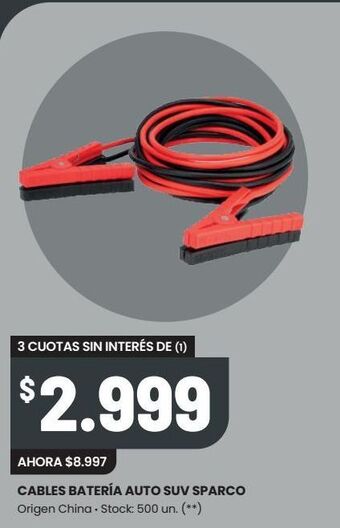 Changomas Cables batería auto suv sparco oferta