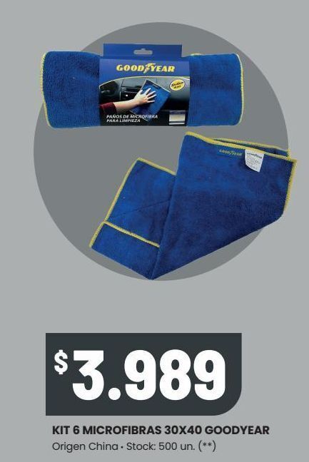 Changomas Kit 6 microfibras 30x40 goodyear oferta