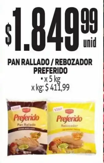 Makro PAN RALLADO/REBOZADOR PREFERIDO •x 5 kg oferta