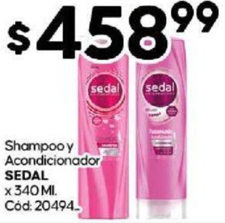 Diarco Shampoo y Acondicionador SEDAL X 340ML oferta