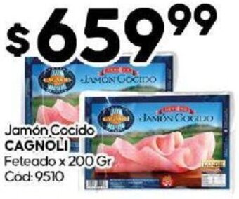 Diarco Jamón Cocido CAGNOLI Feteado x 200 Gr oferta