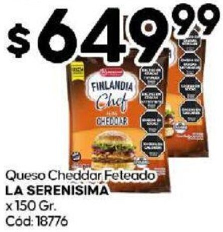 Diarco Queso Cheddar Feteado LA SERENISIMA X 150GR oferta