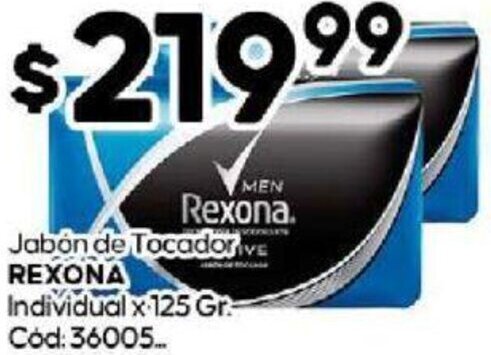 Diarco Jabón de Tocadorive REXONA Individual x 125 Gr oferta