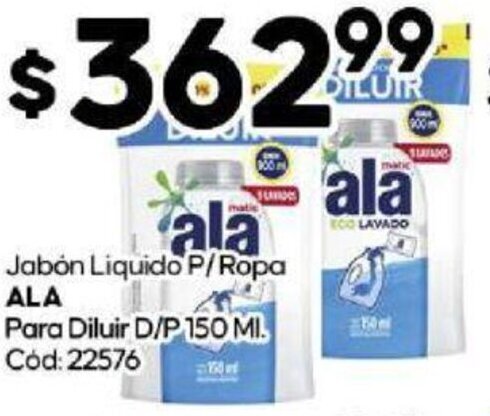 Diarco Jabón Liquido P/ Ropa ALA Para Diluir D/P 150 ML oferta