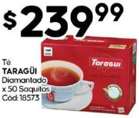 Diarco Te TARAGÜI Diamantado x 50 Saquitos oferta