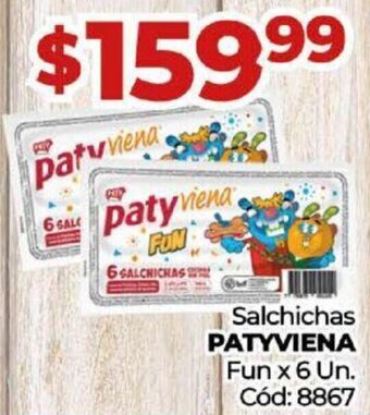 Diarco Salchichas PATYVIENA Fun x 6 Un. oferta