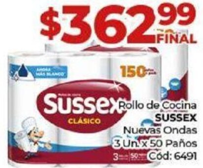 Diarco Rollo de Cocina SUSSEX Nuevas Ondas 3 Unx 50 Paños oferta
