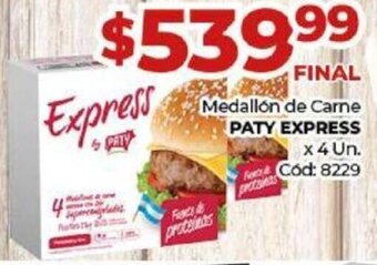 Diarco Medallón de Carne PATY EXPRESS x 4 Un. oferta