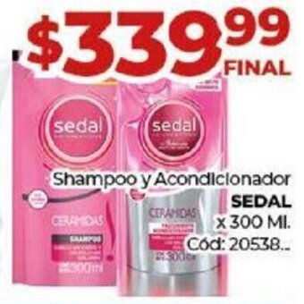 Diarco Shampoo y Acondicionador SEDAL x 300 ML oferta