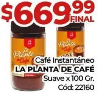 Diarco Café Instantáneo LA PLANTA DE CAFÉ Suave x 100 Gr. oferta