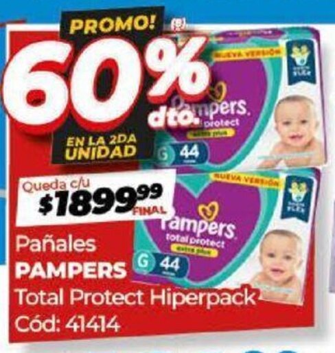 Diarco Pañales PAMPERS Total Protect Hiperpack oferta
